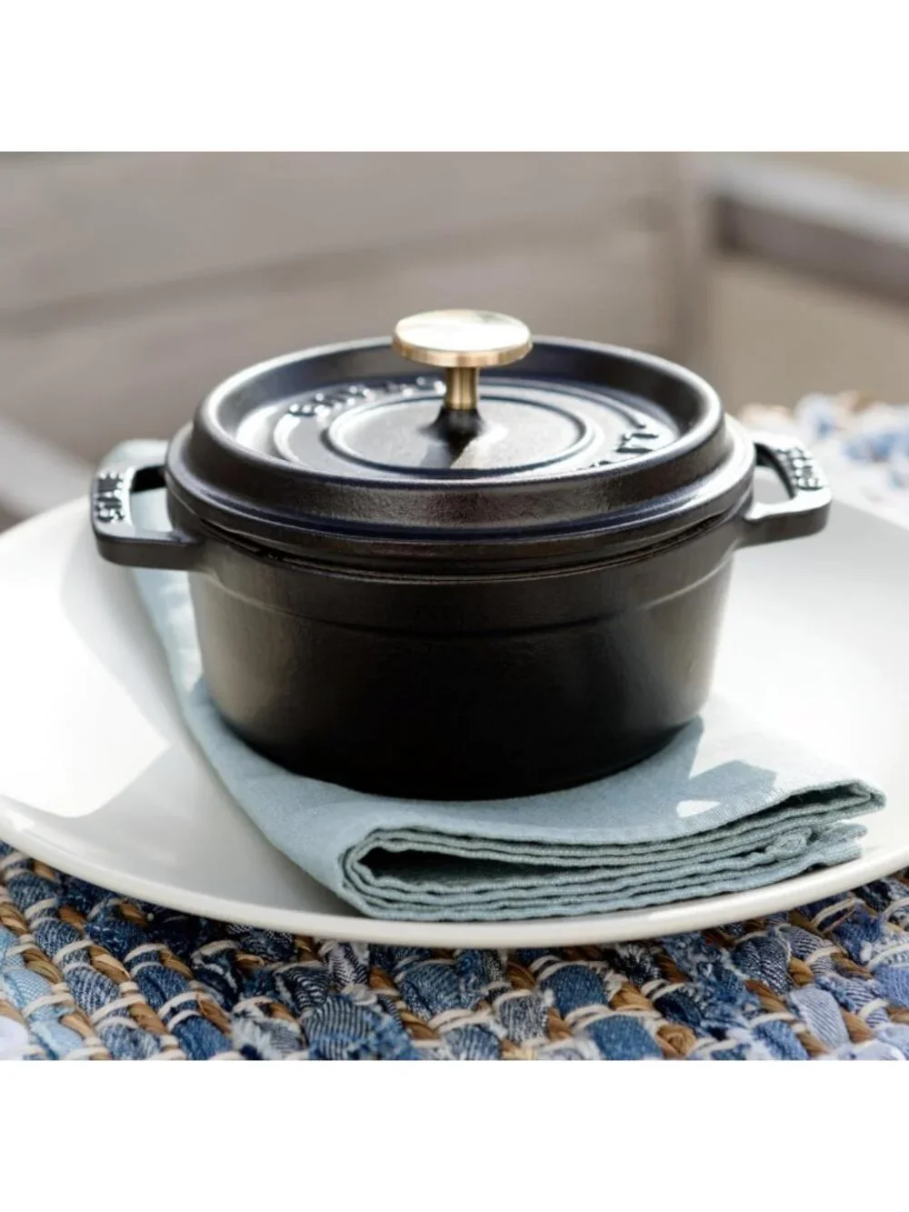 Mini Round Cocotte 0.25qt - Matte Black Cast Iron Cookware for Baking & Serving